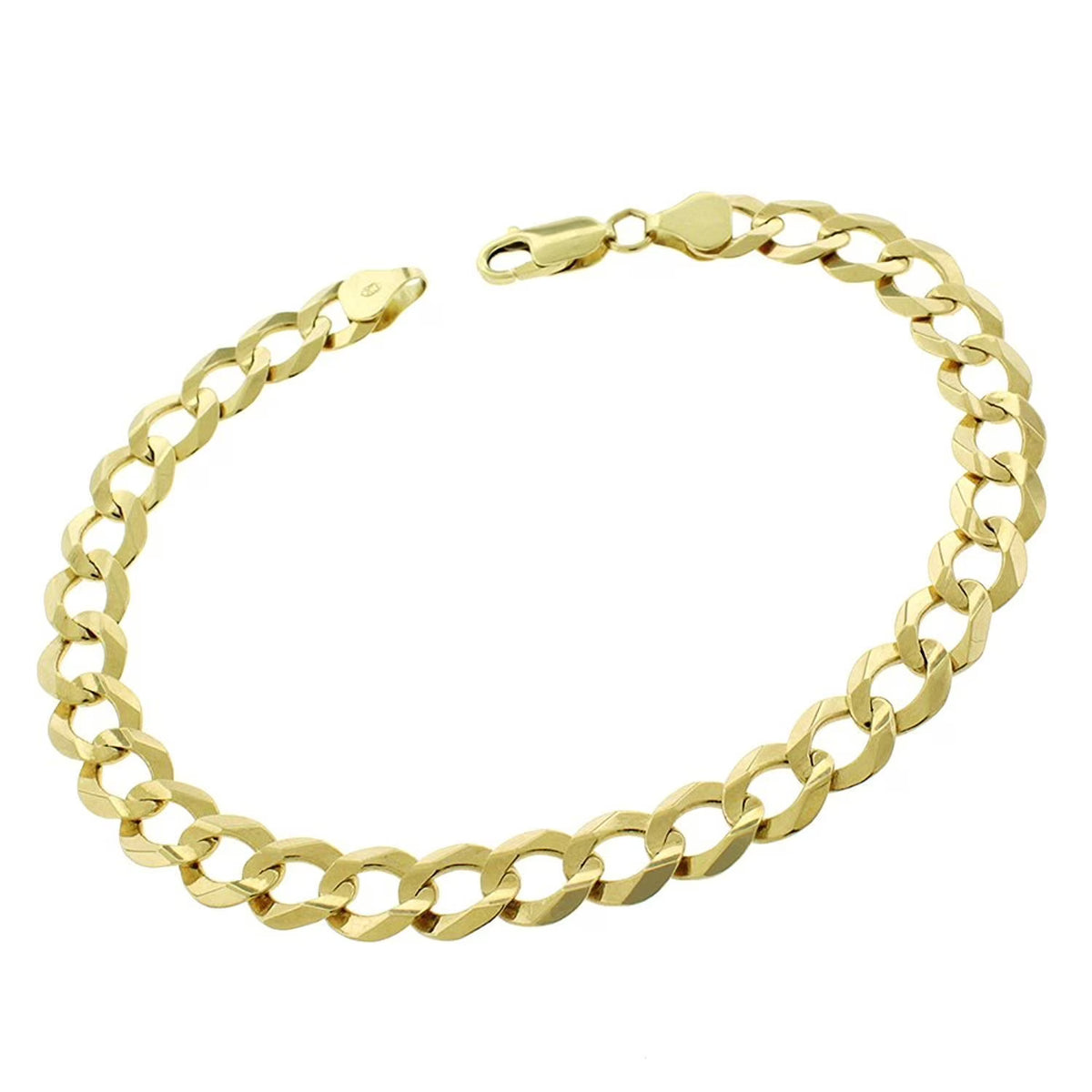 10K Yellow Gold 8MM Solid Cuban Link Bracelet Chain 8.5" - 9" S919