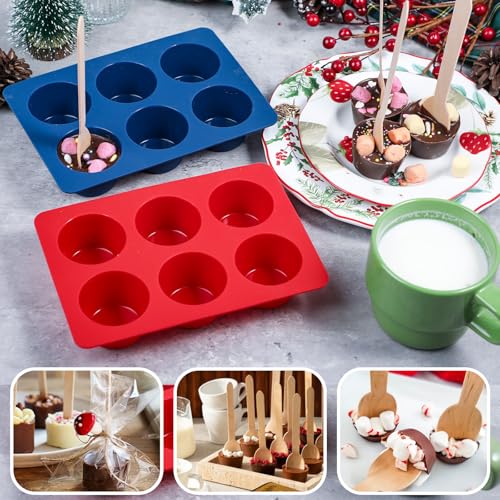 2pcs Silicone Hot Chocolate Spoon Molds with 30 Wooden Spoons N88975