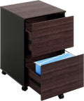 Brown 2 Drawer Mobile File Cabinet with File Holders Z92782
