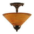 Two Light Semi-Flush Mount Black Copper Finish D49750