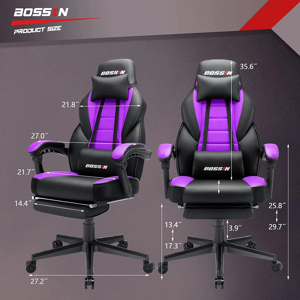 Gaming Chair with Footrest and Lumbar Support Q859385