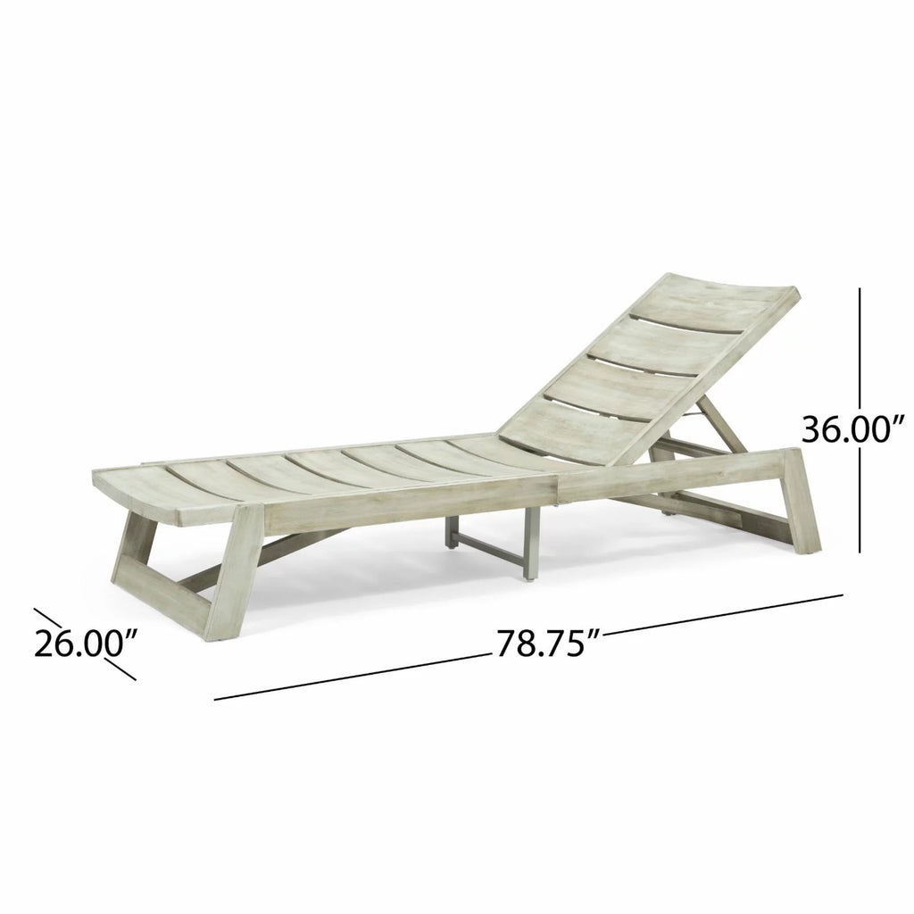 Acacia Wood Chaise Lounge Set of 4 K174