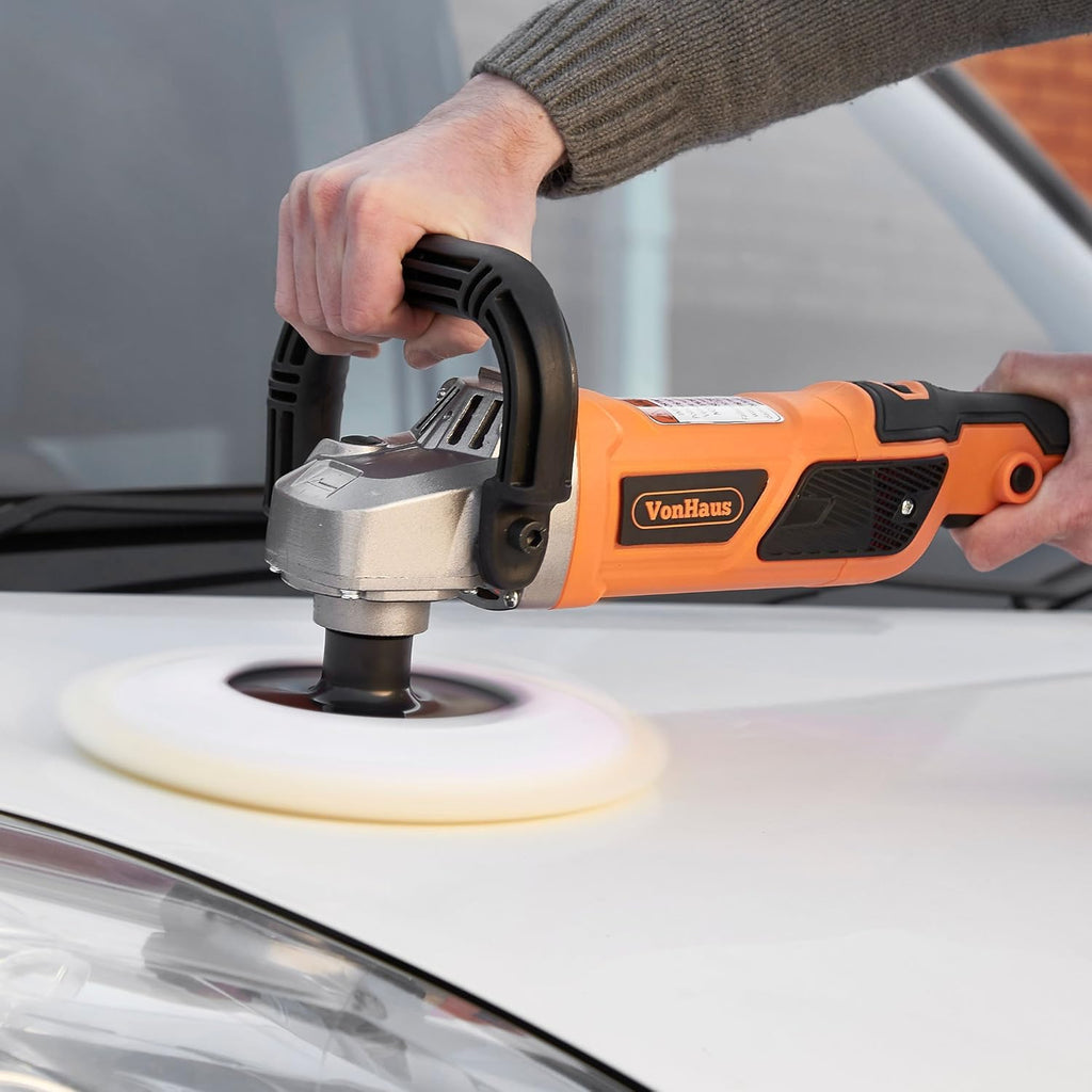 7-Inch Rotary Polisher with 7 Pads, 10-Amp, 600-3000 RPM Q94667