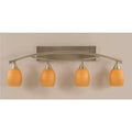 Four Light Bath Bar Brushed Nickel Finish with Cayenne Linen Glass U6757