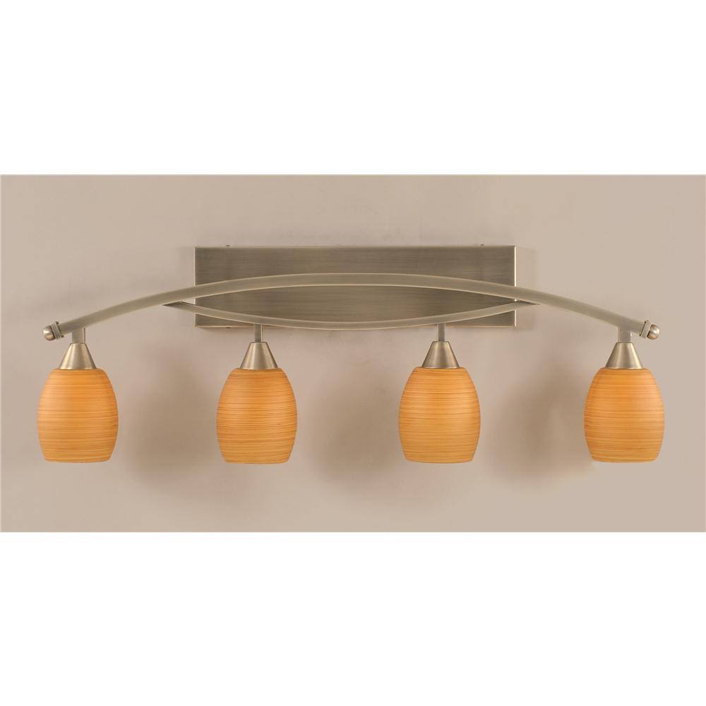 Four Light Bath Bar Brushed Nickel Finish with Cayenne Linen Glass U6757