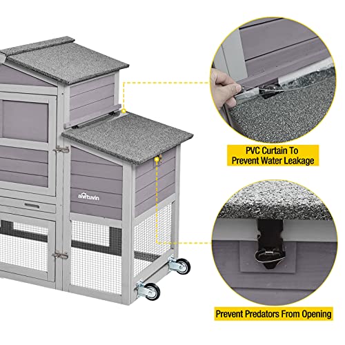 80in Wooden Chicken Coop with Wheels Y714