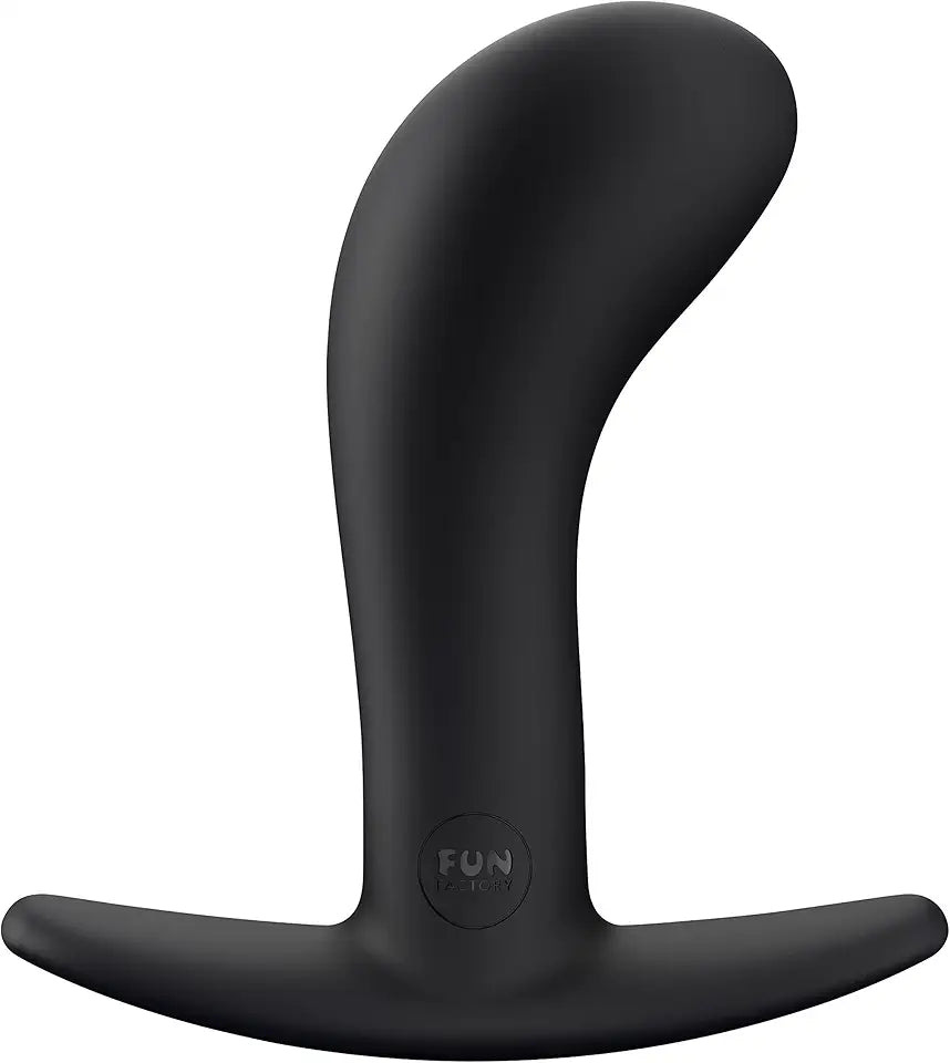 Black Large Curved Anal Plug P856