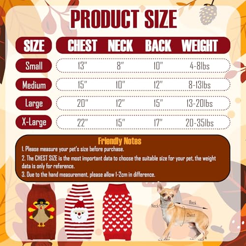 3 Pack Dog Christmas Sweater W2967