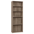 Taupe Brown 5 Shelves Rectangular Bookcase H94502