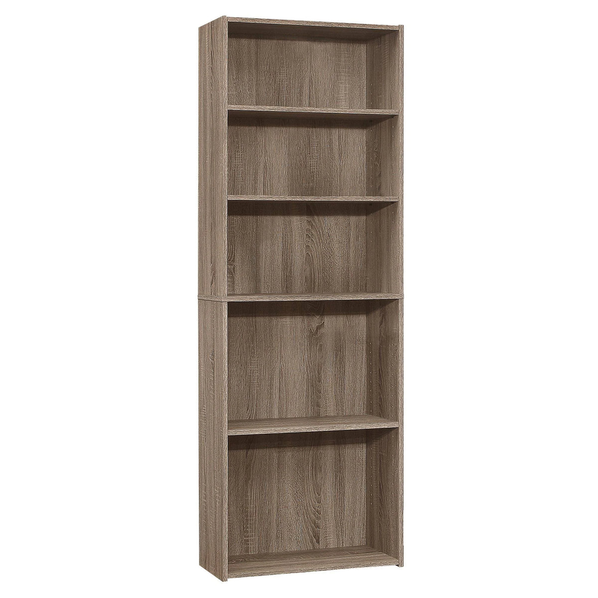 Taupe Brown 5 Shelves Rectangular Bookcase H94502