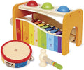 Wooden Pounding Bench, Xylophone, and Tambourine Music Set M173