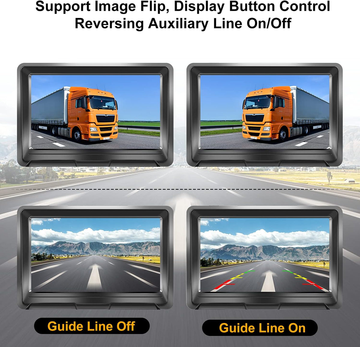 5 Inch Wireless Backup Camera Monitor Kit 1080P HD Waterproof Night Vision Wide Viewing Angle Rear View Camera X4526