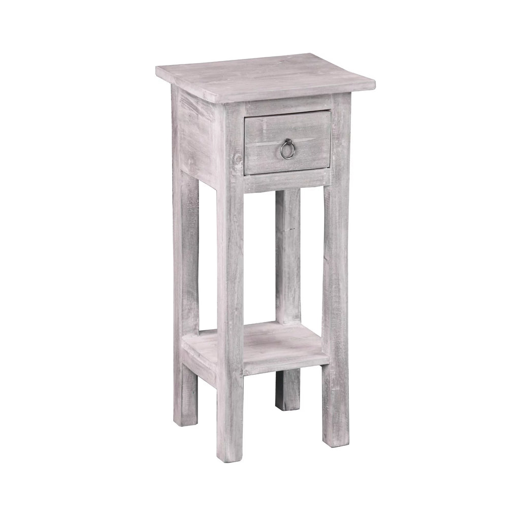 Gray Solid Distressed Narrow Side Table Q316736