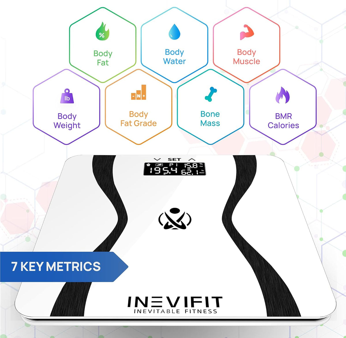 Digital Bathroom Body Composition Analyzer Scale for 10 Users R2628