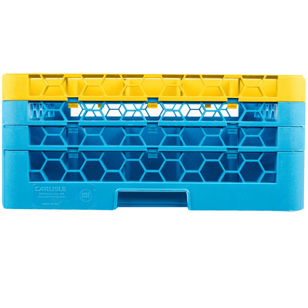 25 Compartment Yellow Glass Rack with 3 Extenders V460943