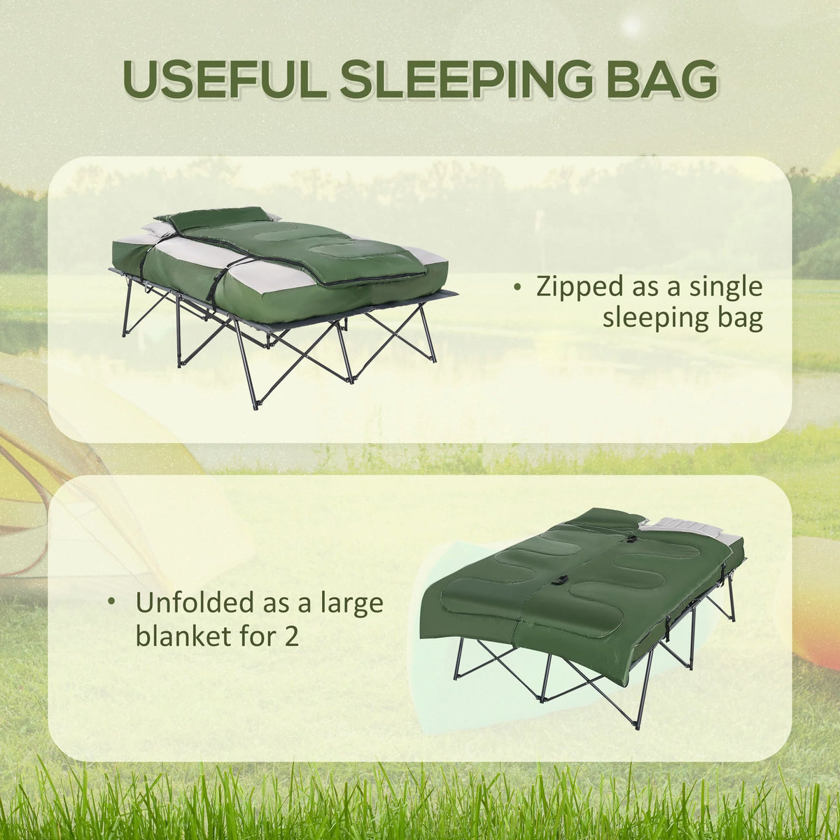Folding Camping Cot Set with Sleeping Bag and Carry Bag E411905