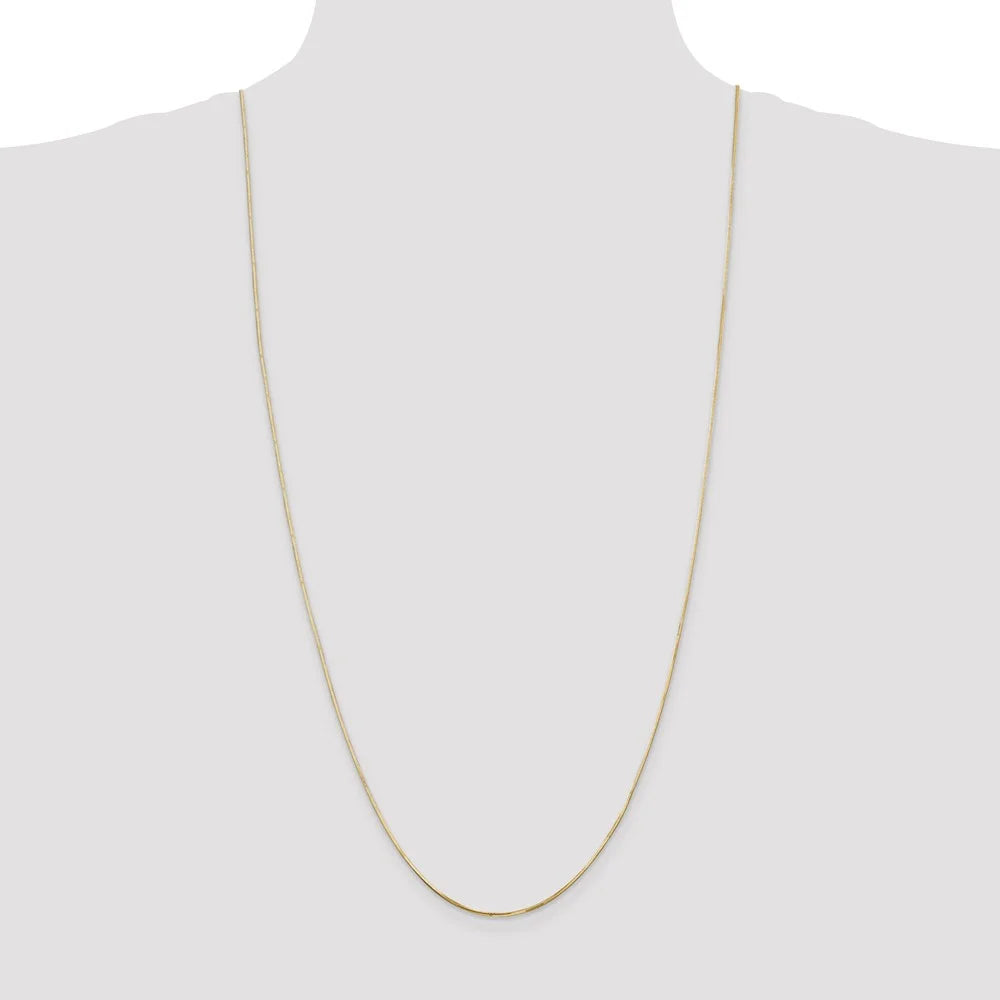 14kt Yellow Gold 1.2mm Octagonal Snake Chain 30 inch Lobster Clasp M5589
