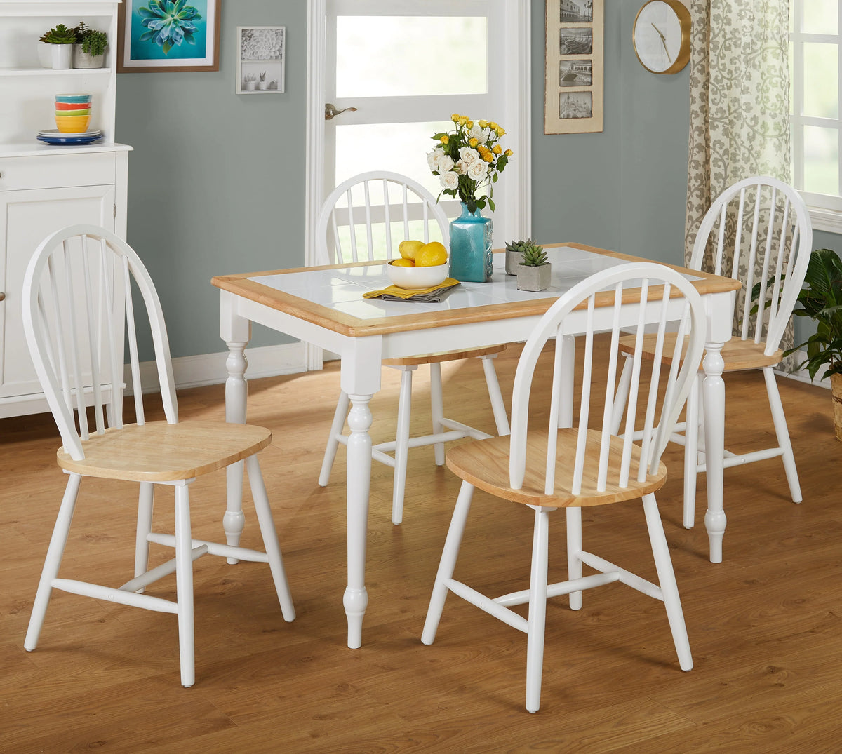White Natural Tile Top Table D142443