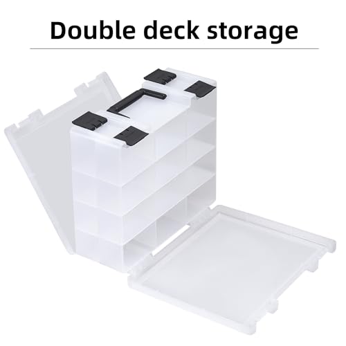 Clear Trading Card Storage Box for 3200+ Double Sided Card Deck Case T408155