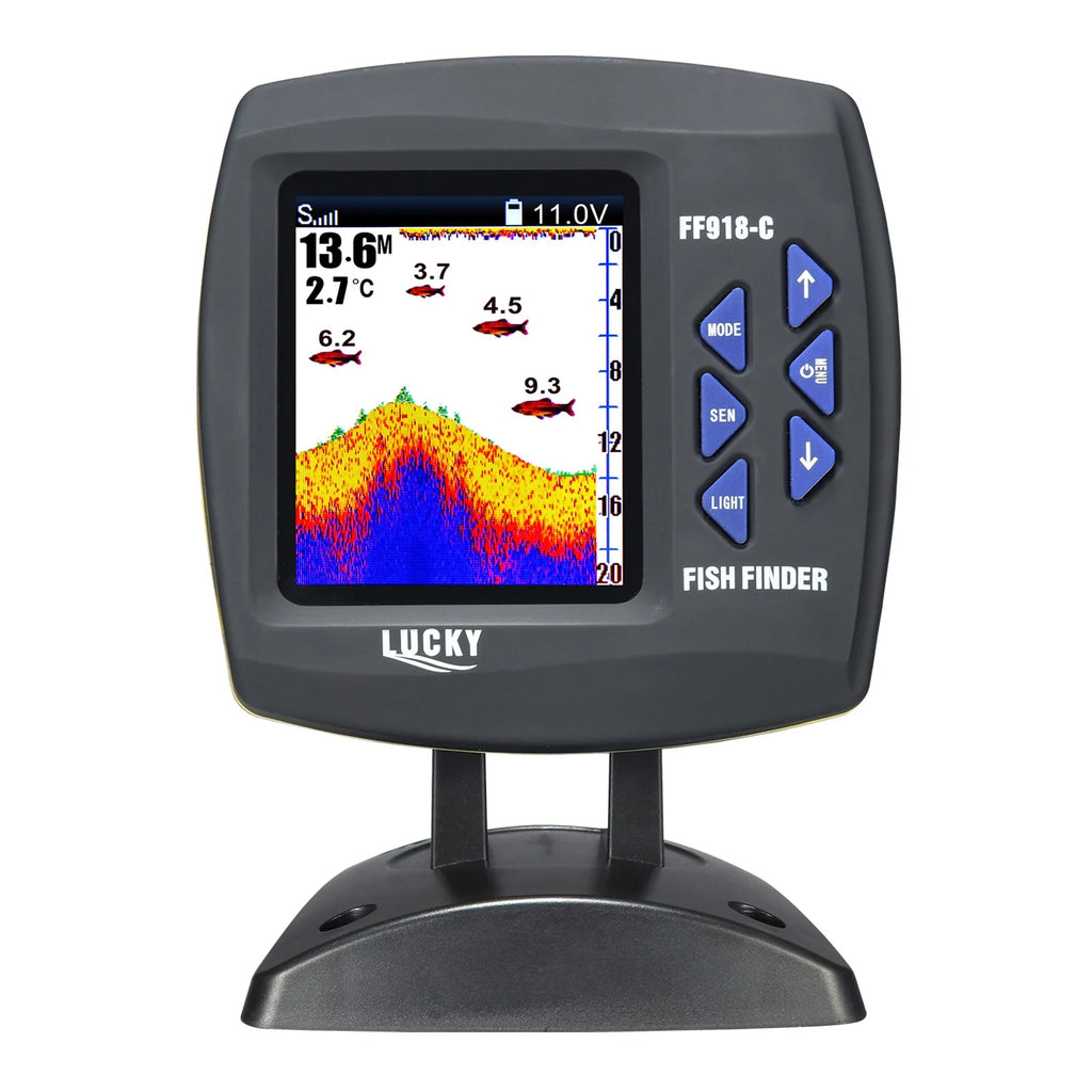 Wired Transducer Fish Finder 45 Degrees Underwater LCD N714392