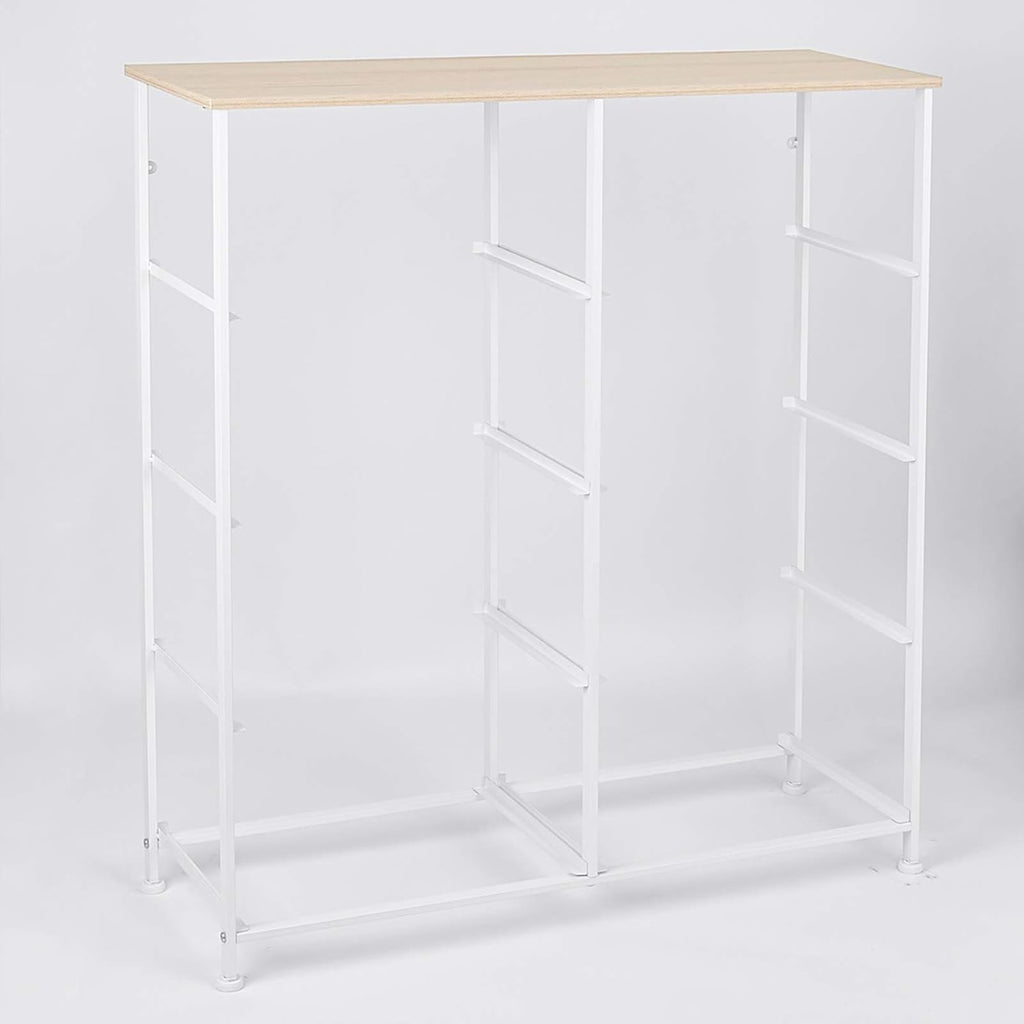 Light grey 8 Drawer Fabric Dresser with Steel Frame and Wooden Top M9995