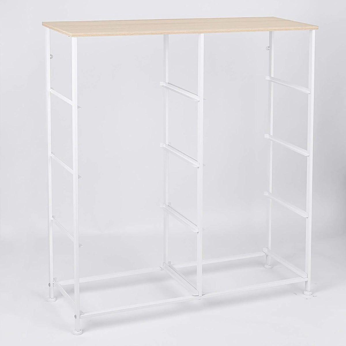 Light grey 8 Drawer Fabric Dresser with Steel Frame and Wooden Top M9995