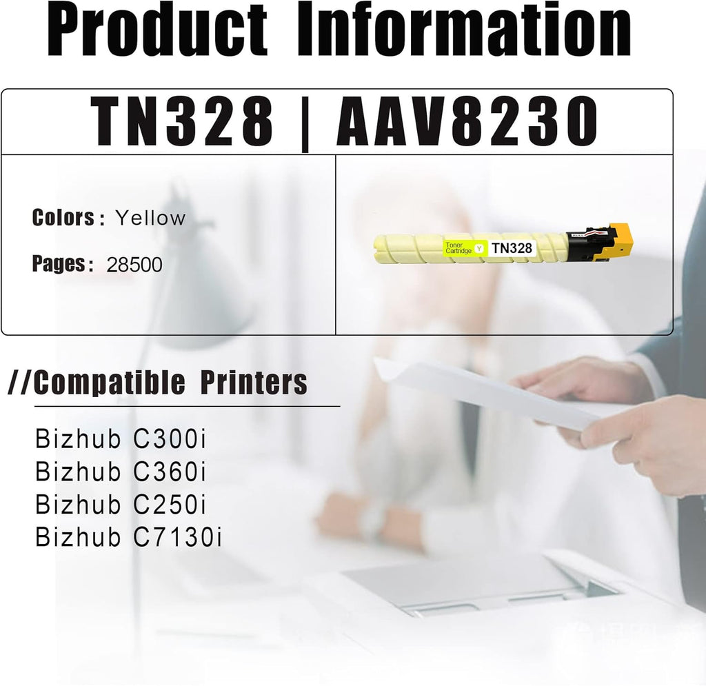 Yellow TN328 Toner Cartridge for Bizhub C300i C360i C250i C7130i G7520