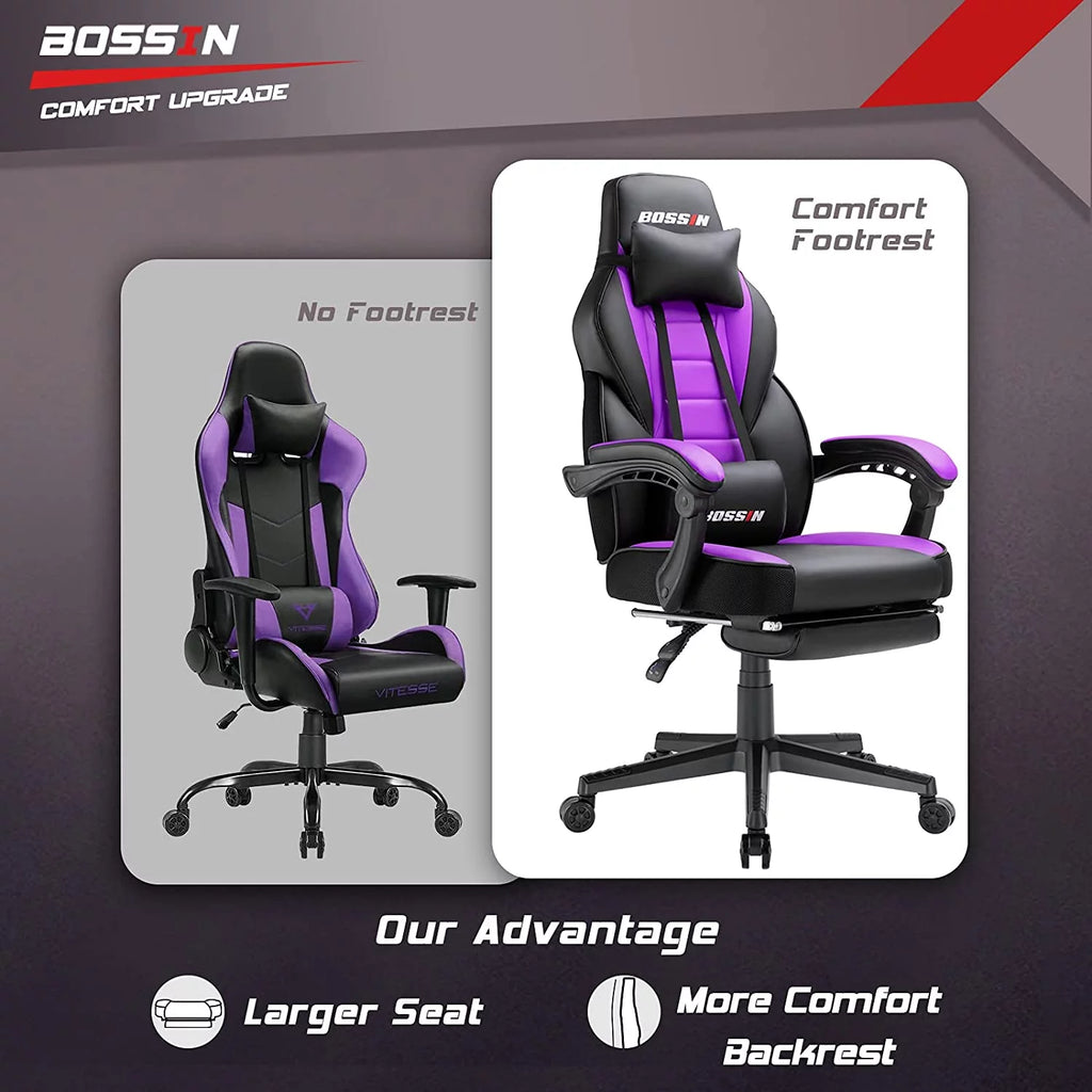 Gaming Chair with Footrest and Lumbar Support Q859385