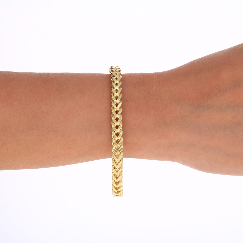 10k Yellow Gold 5mm Franco Chain Bracelet H223
