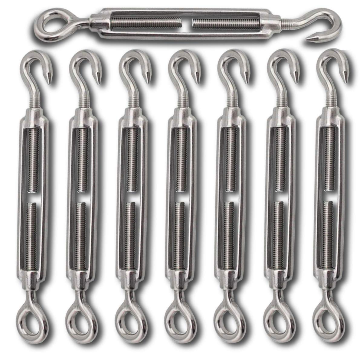 304 Stainless Steel Adjustable Wire Rope Tensioner Kit with Hooks R795