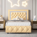 Black Twin Size Upholstered Platform Bed Frame with Headboard G38200