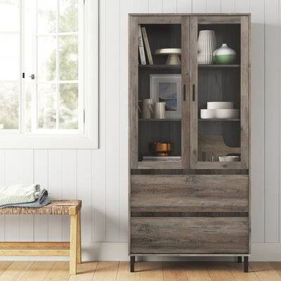 Gray Wash China Cabinet P908
