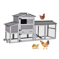 80in Wooden Chicken Coop with Wheels Y714