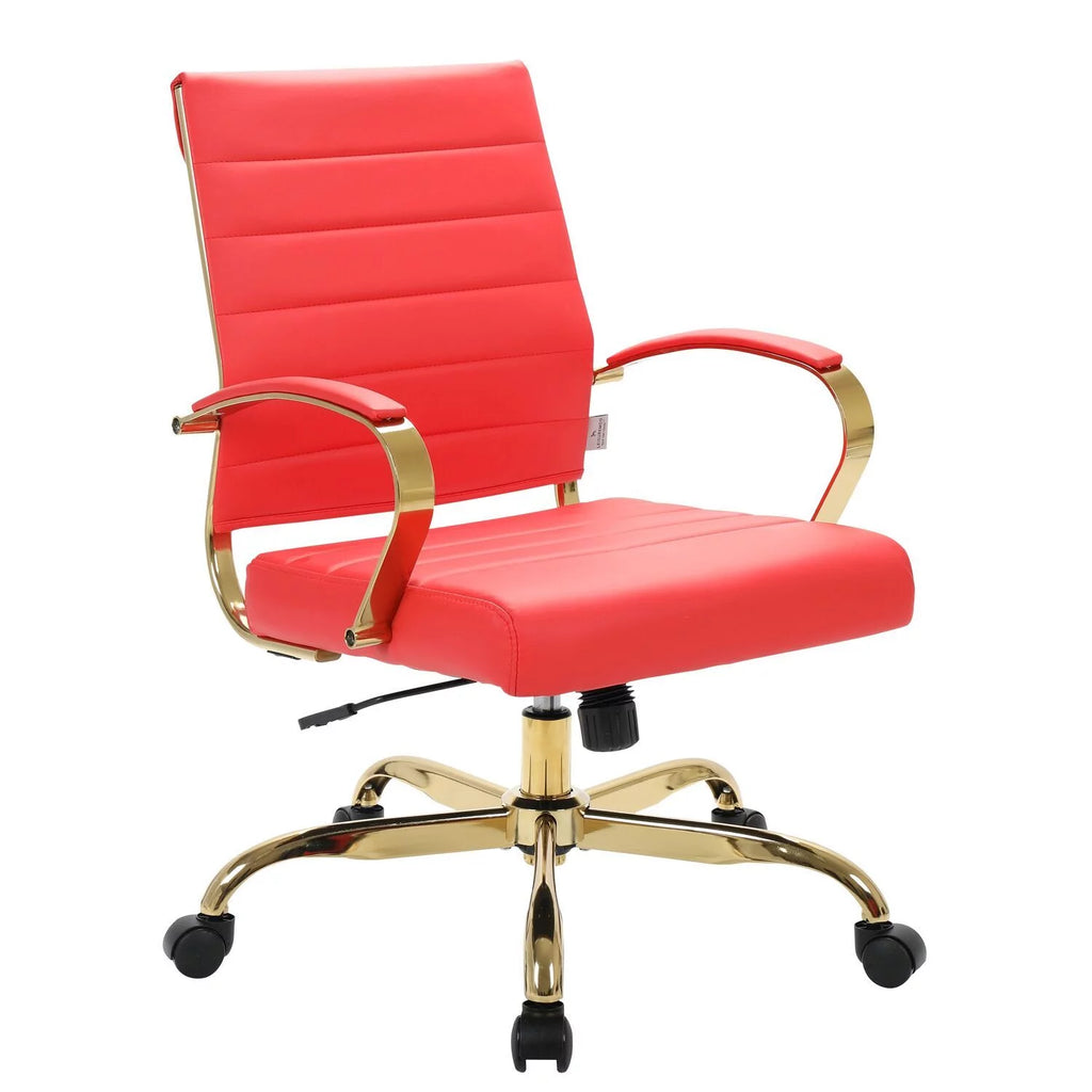 Leather Office Chair With Gold Frame G530