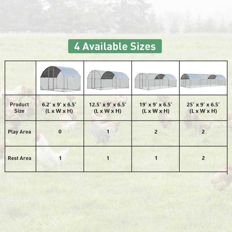 Lockable Large Metal Chicken Coop with Waterproof Cover L225104