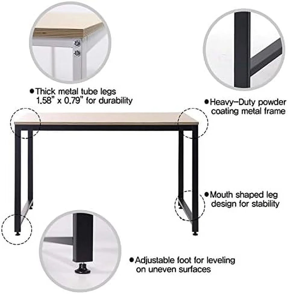 55.1" Computer Writing Desk with Sturdy Metal Frame U708220