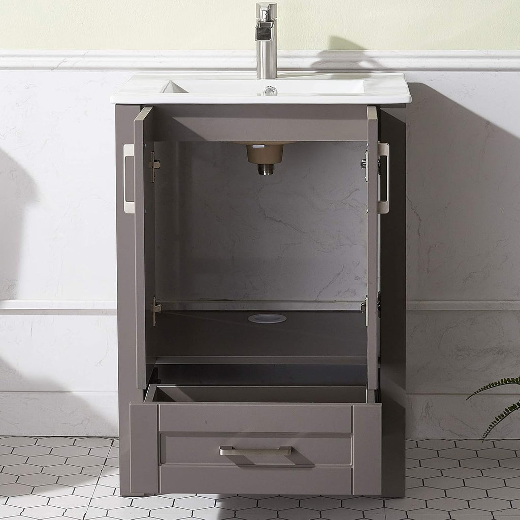 Grey 24 Inch Bathroom Vanity with Sink Q782683