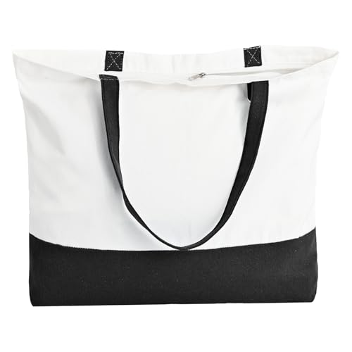 6 Pack Canvas Tote Bags with Zipper M152720