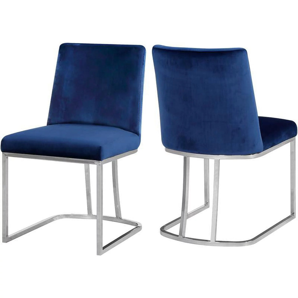 Navy Velvet Dining Chair Set of 2 V5802