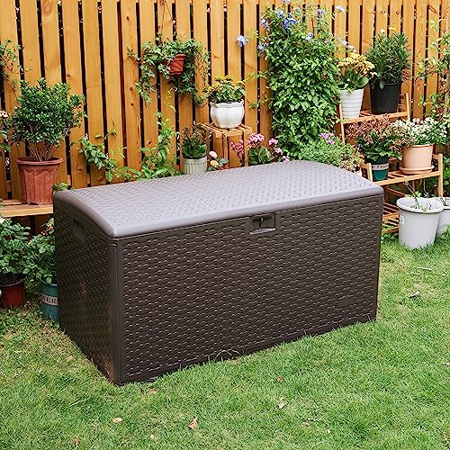 Brown 99 Gallon Deck Box with Lid P85778