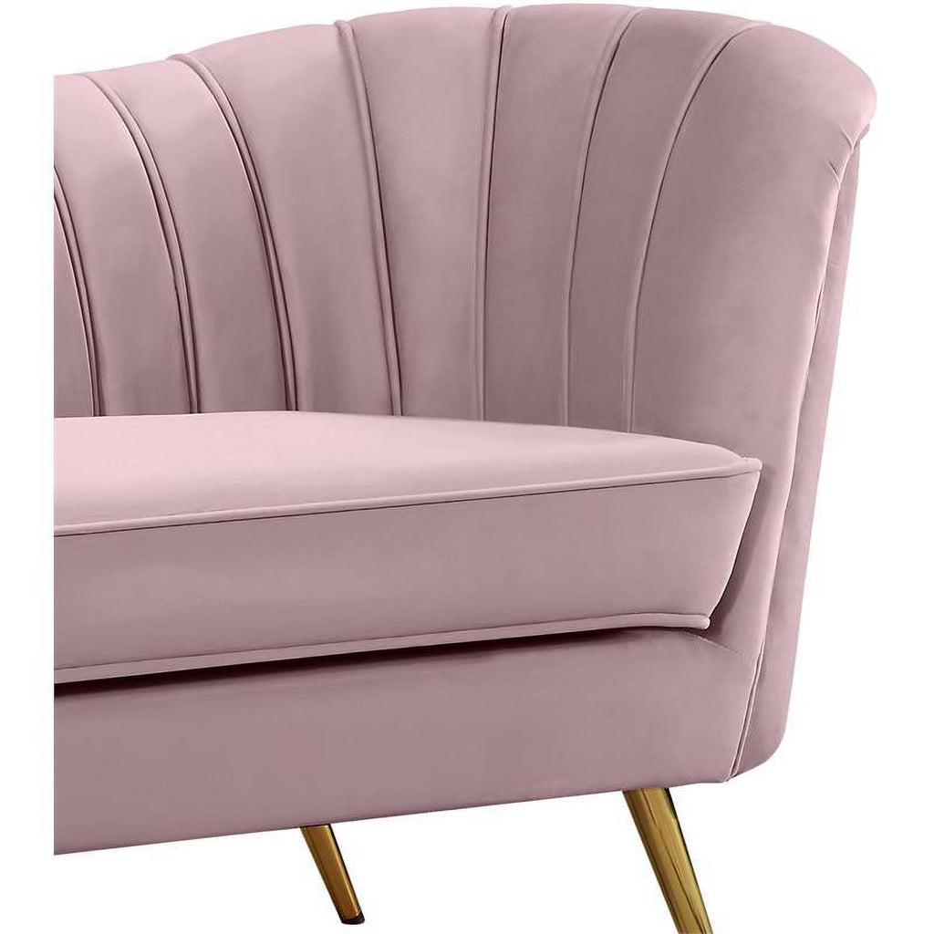 3-Piece Set with Accent Chair Loveseat and Sofa in Pink and Gold Q8132