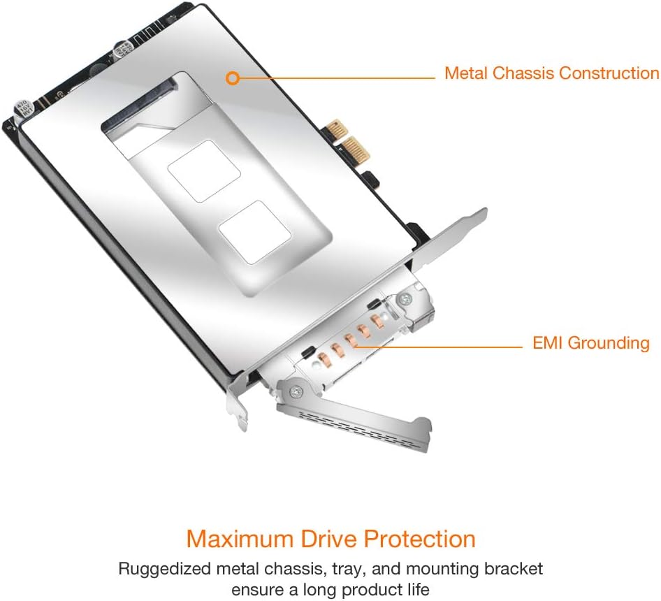 2.5" SATA SSD/HDD to PCIe 2.0 x1 Hot-Swap Mobile Rack for PCIe Expansion Slots, Pack of 2 A3066