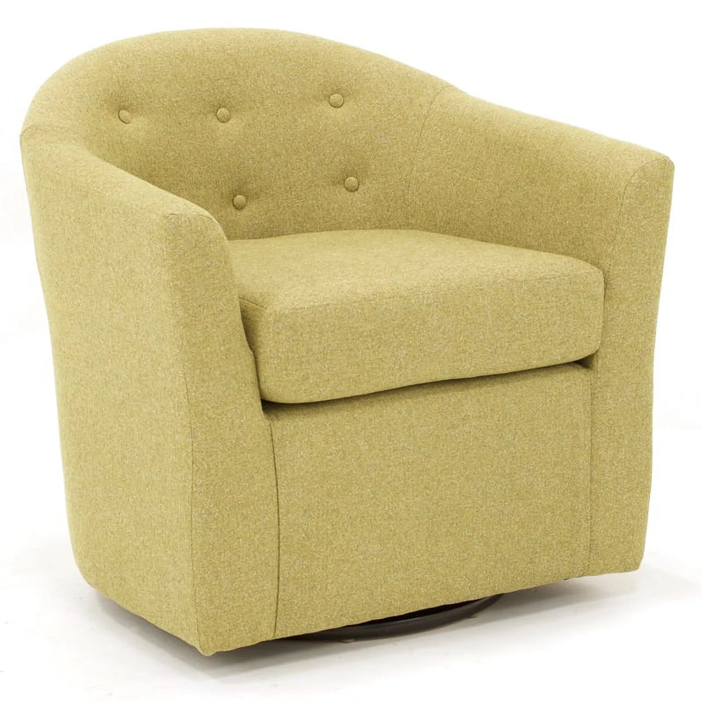 Yellow Fabric Tufted Swivel Chair L102392