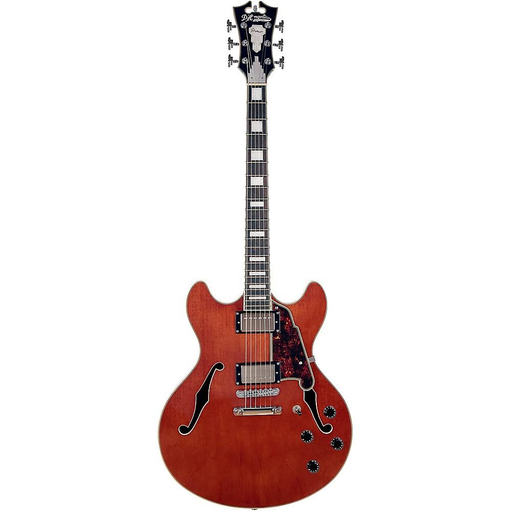 Semi-Hollow Electric Guitar with Seymour Duncan Humbuckers Walnut Stain U452