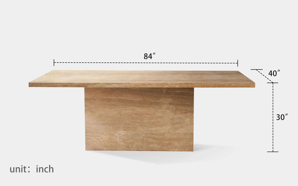 Light Brown Travertine Dining Table J226265