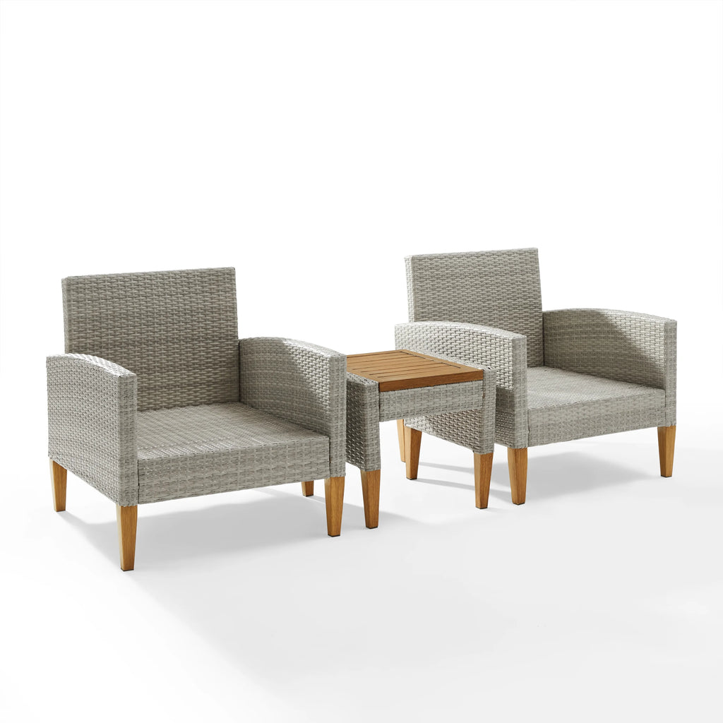 Gray Wicker Rattan Outdoor Chair Set J601374