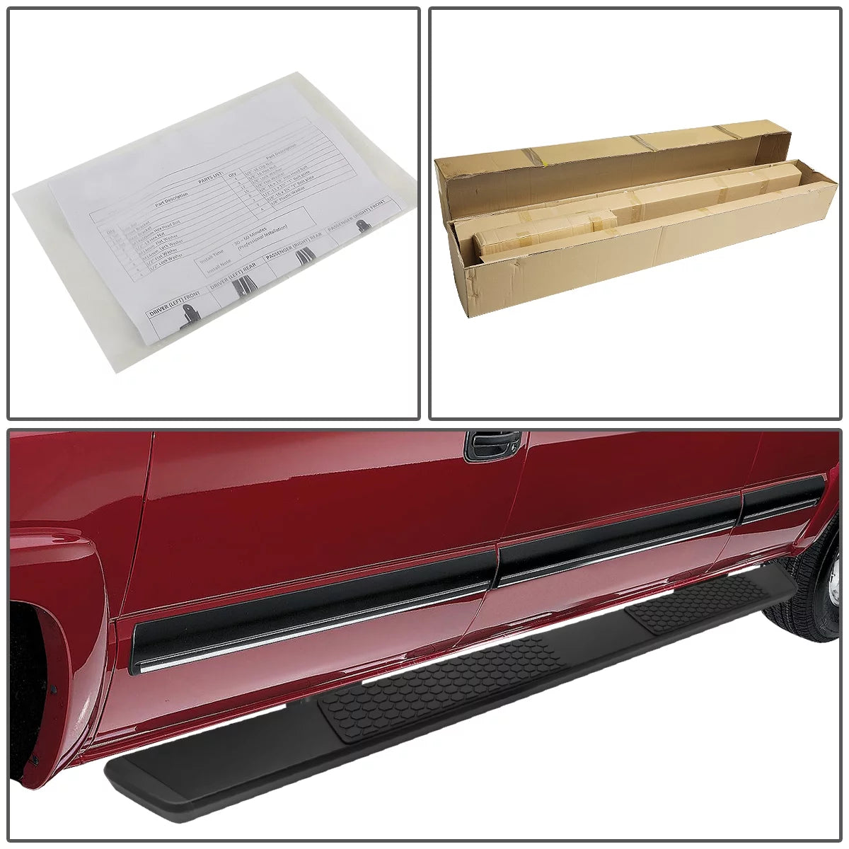 5" Coated Stainless Steel Side Step Nerf Bar Running Boards C3299