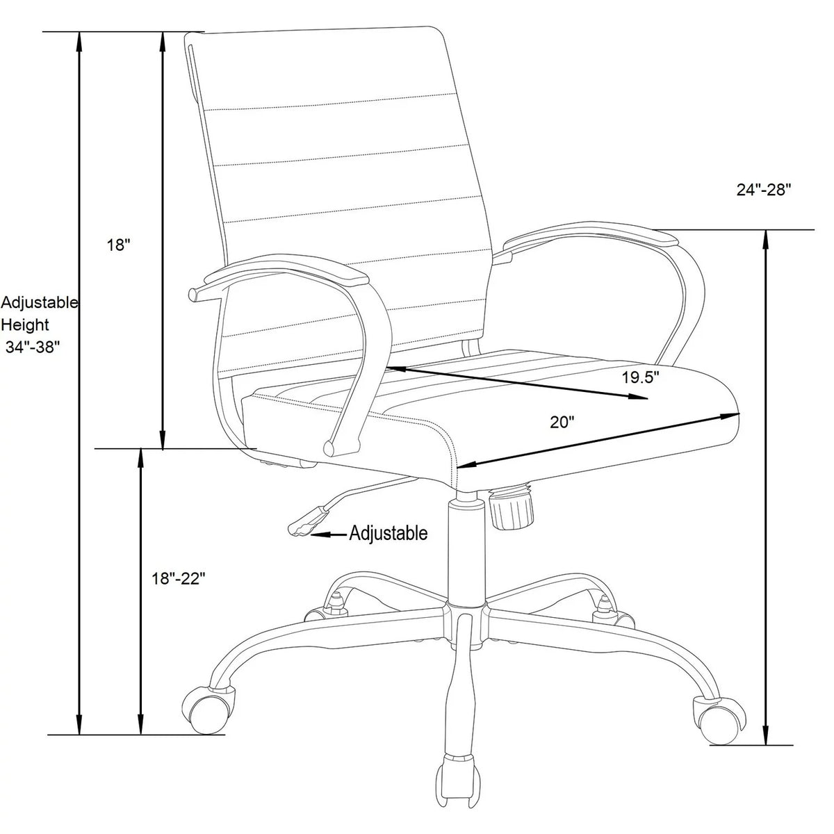 Leather Office Chair With Gold Frame G530