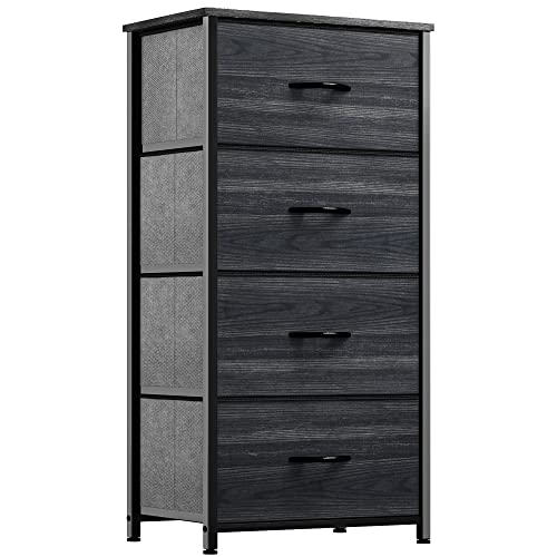 4 Drawer Fabric Storage Dresser with Wooden Top X712