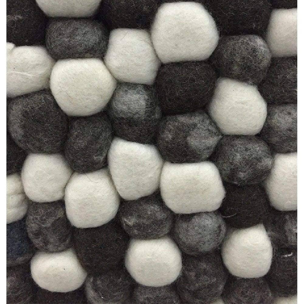 Grey Dark Handmade Woolen Pouf Z3423
